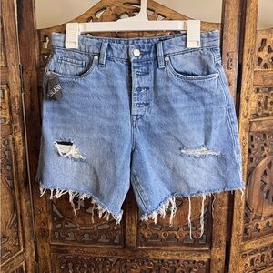Blank NYC Blue Distressed Jean Shorts